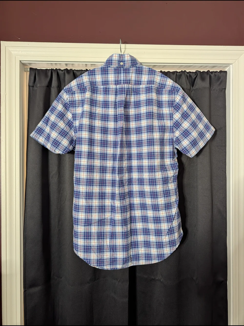 Polo by Ralph Lauren Blue Plaid Short-Sleeve Button-Down Oxford Mens Shirt S